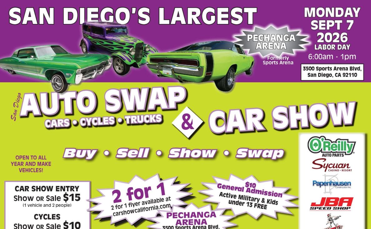 San Diego Auto Swap Car Show partial flyer September 2026